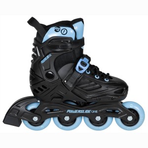 Patines En Línea Powerslide Khaan Junior LTD adj. Niños Negros Azules | 09172-WRVN