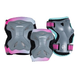 Proteccion Powerslide Pro Set Niños Grises Rosas | 46983-FPNV